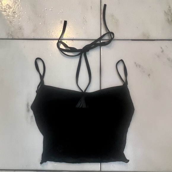 *WOMEN’S HALTER TANK-TOP, SIZE SMALL, BLACK - Picture 1 of 8